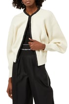 Ruched Leather Cardigan